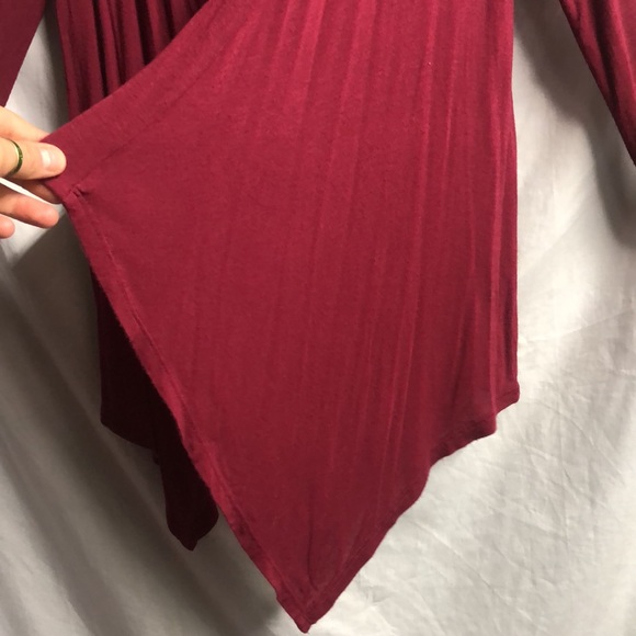 Burgundy extra small essentials cardigan waterfall cardigan - Picture 6 of 8